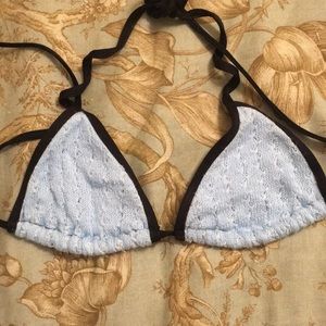 Blue and black bikini